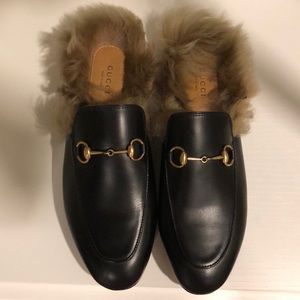 Authentic Gucci Princetown women’s fur lined mule
